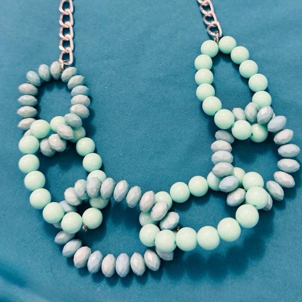 Elegant Mint Green Beaded Necklace